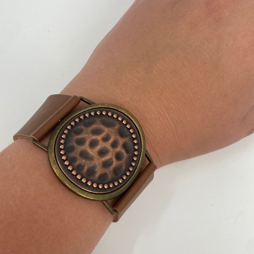Faux leather hammered leather bracelet